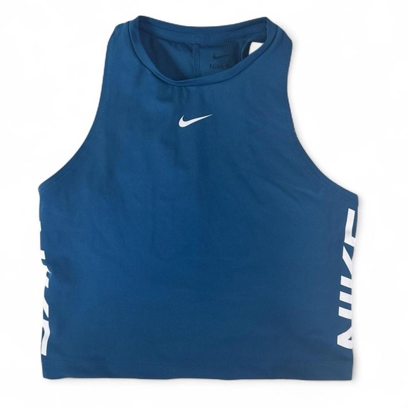 Nike Pro Blue Crop Top - Picture 2 of 5